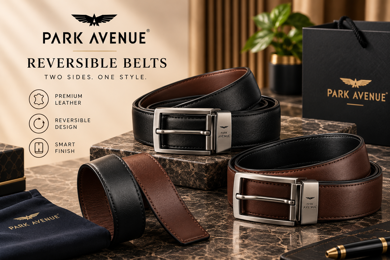 3. Park Avenue Reversible Belts
